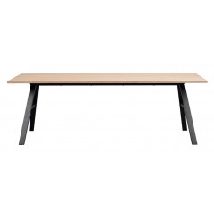 RO Brigham Extending Dining Table Whitewash/Black